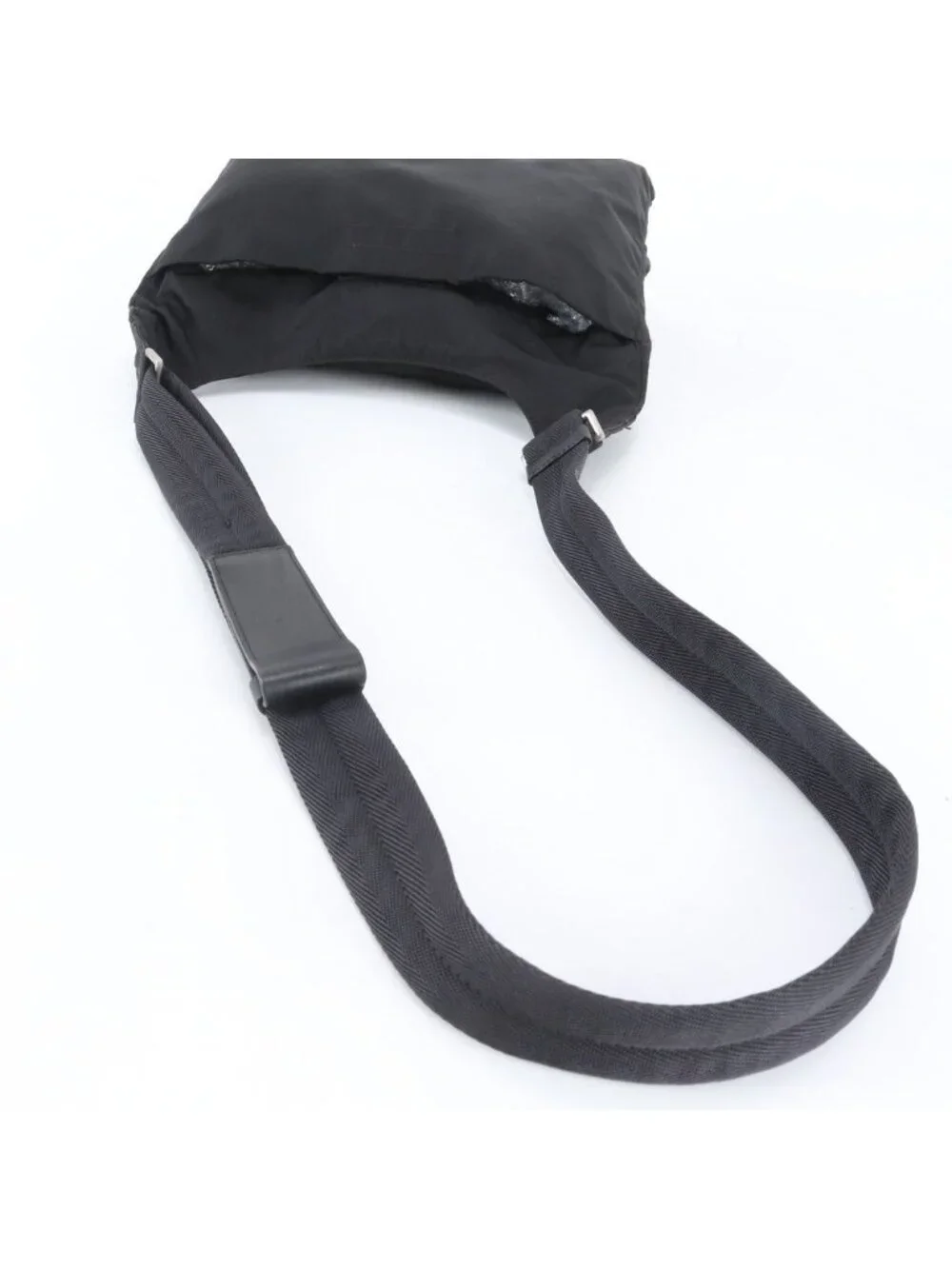 Prada White Tessuto Nylon Triangle Logo Leather Shoulder Bag Crossbody